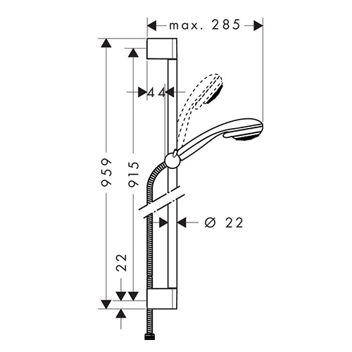 HANSGROHE CROMETTA  85 TUŠ SET VARIO 90 cm  27762000 2