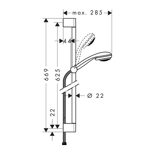 HANSGROHE CROMETTA  85 TUŠ SET VARIO 65 cm  27763000 2