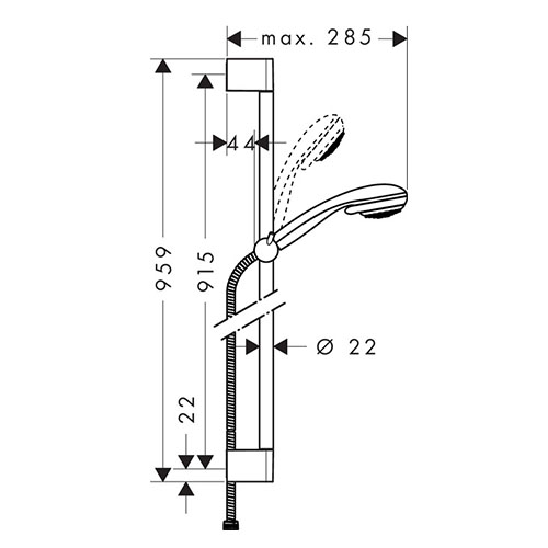 HANSGROHE CROMETTA  85 TUŠ SET MULTI 90 cm  27766000 2