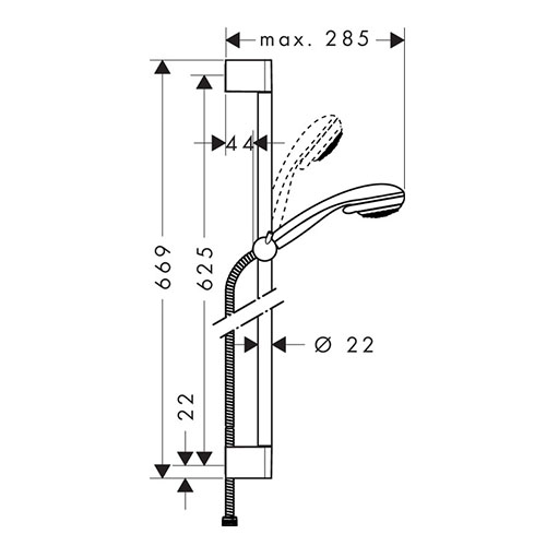 HANSGROHE CROMETTA  85 TUŠ SET MULTI 65 cm  27767000 2