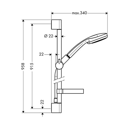 HANSGROHE CROMA 100 TUŠ SET VARIO 90 cm SA DRŽAČEM SAPUNA  27771000 2