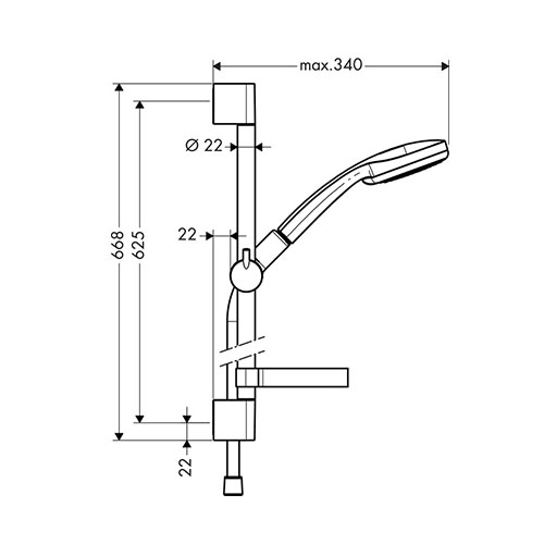 HANSGROHE CROMA 100 TUŠ SET VARIO 65 cm SA DRŽAČEM SAPUNA  27772000 2