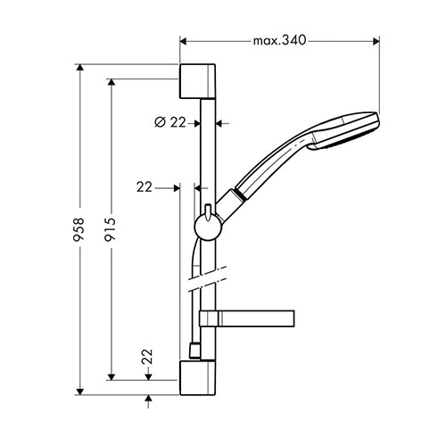 HANSGROHE CROMA 100 TUŠ SET MULTI 90 cm  27774000 2