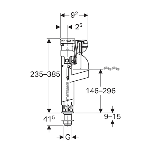 GEBERIT PLOVAK 3/8" VERTIKALNI ŠTELUJUĆI  281.204.00.1 2