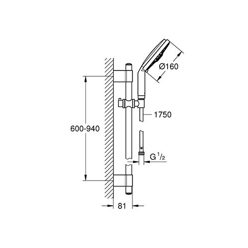 GROHE COSMOPOLITAN TUŠ RUČICA I KLIZNA ŠIPKA  28763001 2