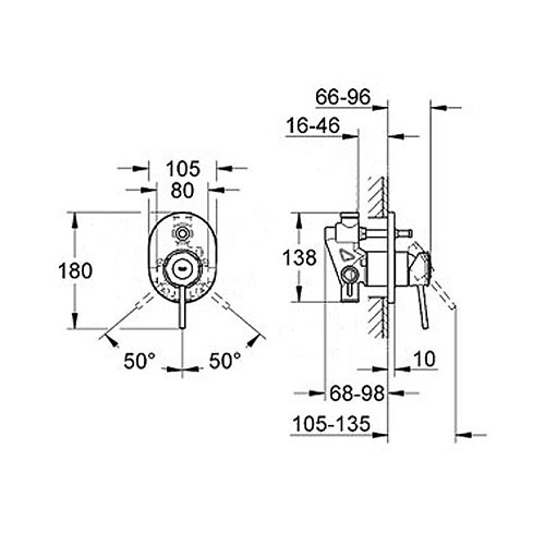 GROHE BAUCLASSIC UGRADNA SA PREBACIVAČEM  29047000 2