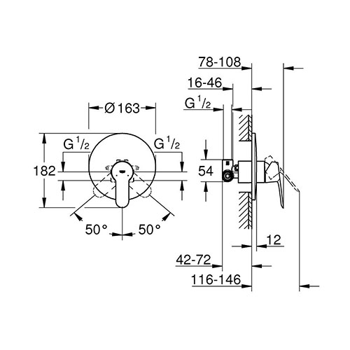 GROHE BAUEDGE UGRADNA BEZ PREBACIVAČA  29078000 2