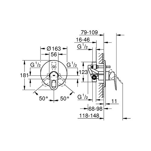 GROHE BAULOOP UGRADNA SA PREBACIVAČEM  29081000 2