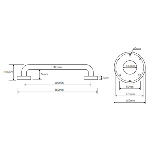 BEMETA HELP RUKOHVAT ZIDNI 500mm VISOK SJAJ INOX  301100501 2