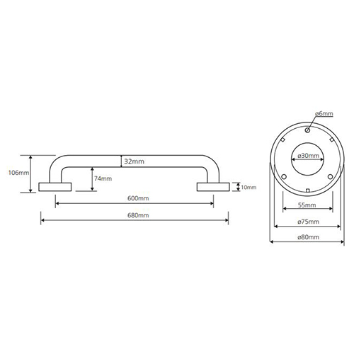 BEMETA HELP RUKOHVAT ZIDNI 600mm VISOK SJAJ INOX  301100601 2