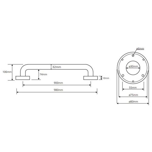 BEMETA HELP RUKOHVAT ZIDNI 900mm VISOK SJAJ INOX  301100901 2