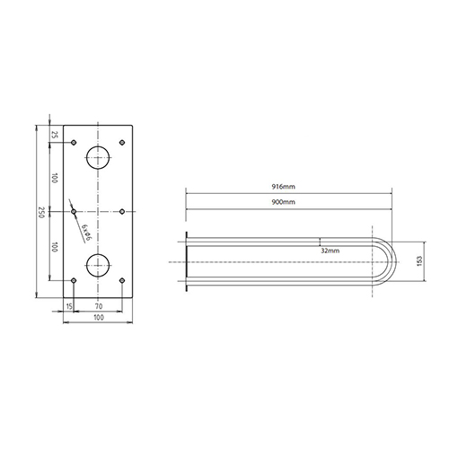 BEMETA HELP RUKOHVAT FIKSNI 900mm INOX ČETKANI  301102992 2