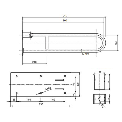 BEMETA HELP RUKOHVAT POKRETNI 900mm INOX VISOK SJAJ  301102901 3