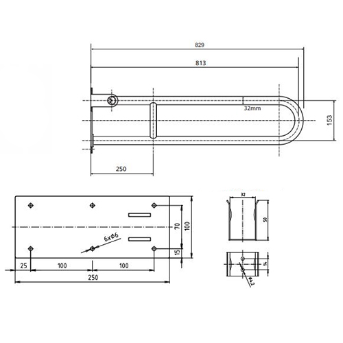 BEMETA HELP RUKOHVAT POKRETNI 813mm BELI  301102084 2