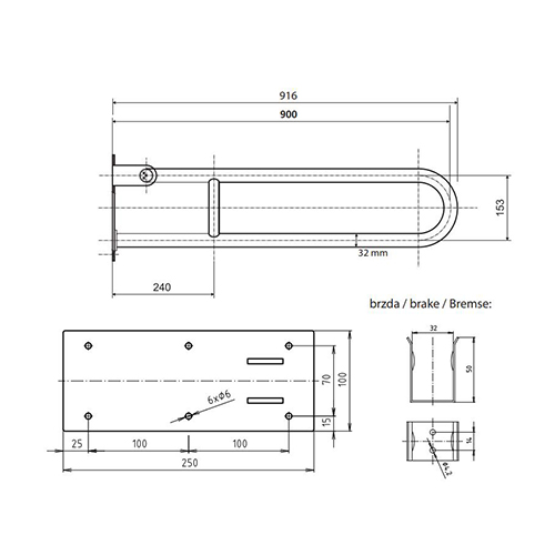 BEMETA HELP RUKOHVAT POKRETNI 900mm INOX ČETKANI  301102902 3