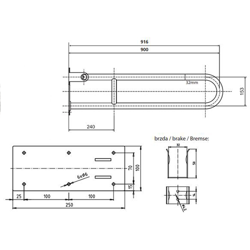 BEMETA HELP RUKOHVAT POKRETNI 900mm BELI  301102904 2