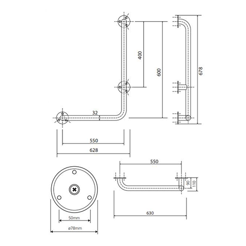 BEMETA HELP RUKOHVAT UGAONI 630X680mm BELI LEVI  301112074 2