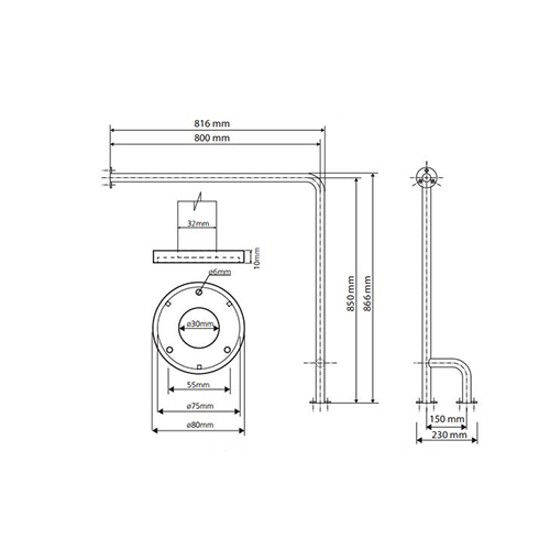 BEMETA HELP RUKOHVAT POD-ZID 600X600mm INOX VISOK SJAJ DESNI  301122141 2