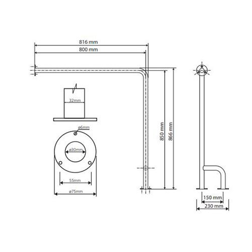 BEMETA HELP RUKOHVAT POD-ZID 890X840mm LEVI BELI  301112134 2