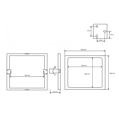 BEMETA HELP OGLEDALO 600X600mm INOX ČETKANI  301401042 2