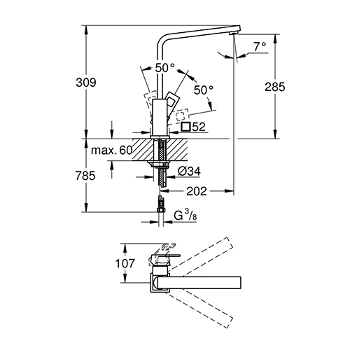 GROHE EUROCUBE ZA SUDOPERU  31255000 2