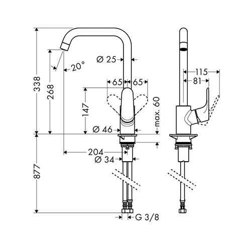 HANSGROHE FOCUS M41 ZA SUDOPERU 260 1JET  31820000 2