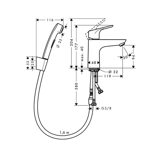 HANSGROHE FOCUS 100 SET ZA BIDE  31927000 2