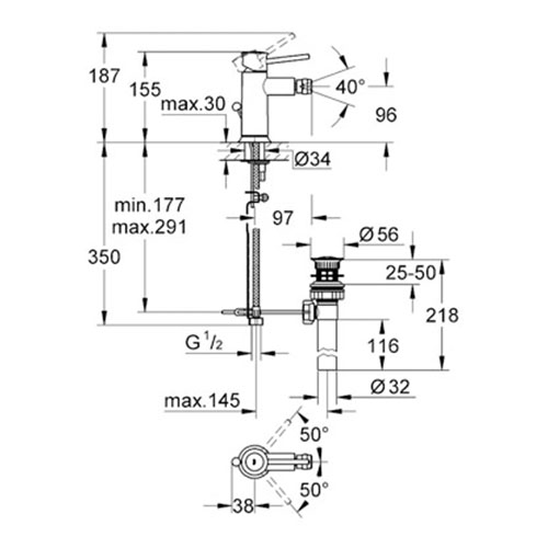 GROHE BAUCLASSIC ZA BIDE  32864000 2