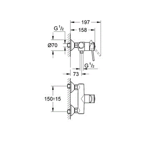 GROHE BAUCLASSIC ZA TUŠ KADU  32867000 2