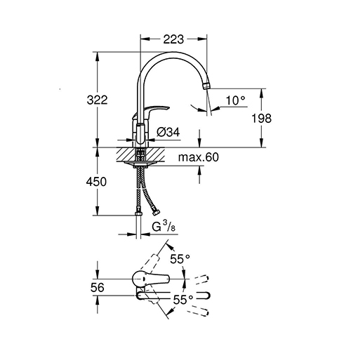 GROHE EUROSMART ZA SUDOPERU  33202001 2