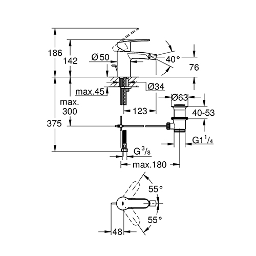 GROHE EUROSTYLE COSMOPOLITAN ZA BIDE  33565002 2