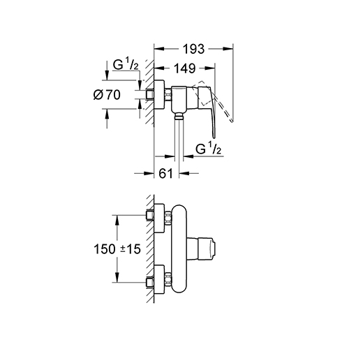 GROHE EUROSTYLE COSMOPOLITAN ZA TUŠ KADU  33590002 2