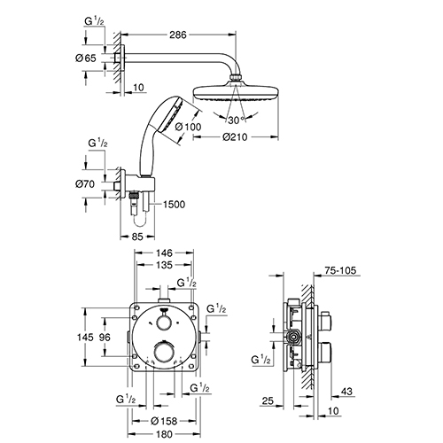 GROHE GROHTHERM PERFECT TUŠ SET 34727000  3