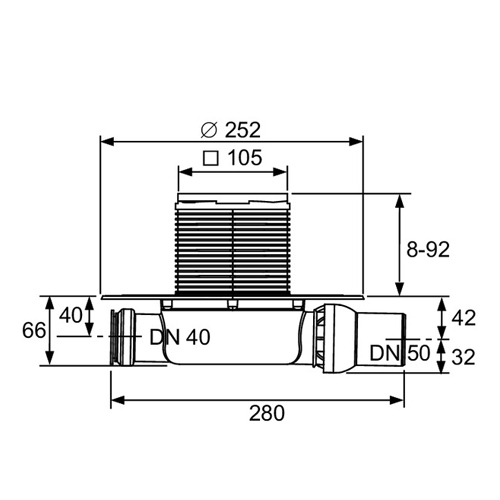 TECE SLIVNIK +REŠETKA PVC OKVIR  3601100 3