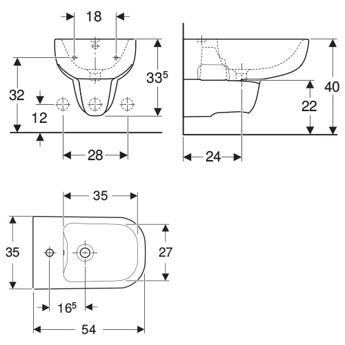 GEBERIT SMYLE BIDE KONZOLNI  500.216.01.1 5