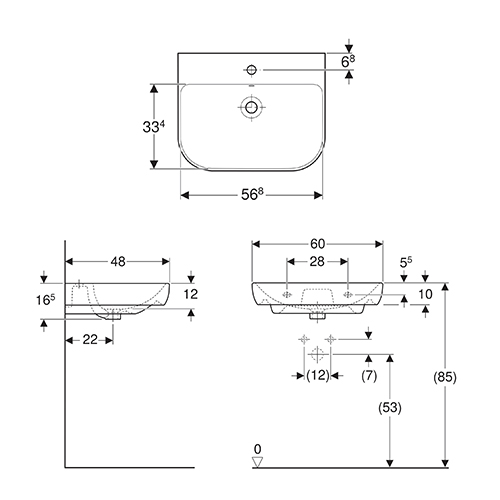 GEBERIT SMYLE LAVABO 600x480  500.228.01.1 2