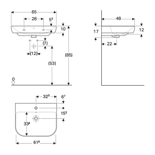 GEBERIT SMYLE LAVABO 650x480  500.230.01.1 2