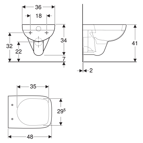 GEBERIT SELNOVA SQUARE WC ŠOLJA KONZOLNA  500.263.01.1 2