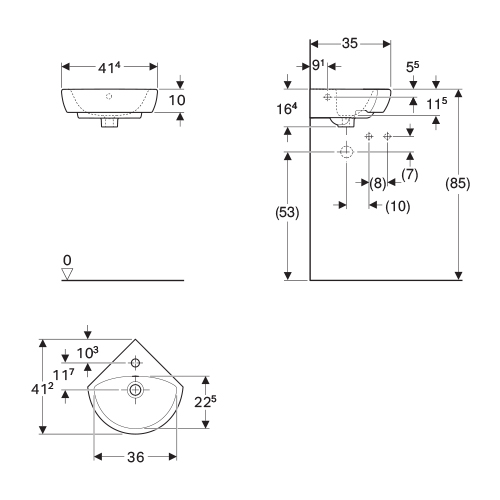 GEBERIT SELNOVA LAVABO 410 UGAONI  500.326.01.1 2