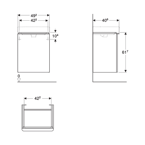 GEBERIT SMYLE SQUARE ORMARIĆ ZA LAVABO SA JEDNIM VRATIMA  500.363.00.1 3