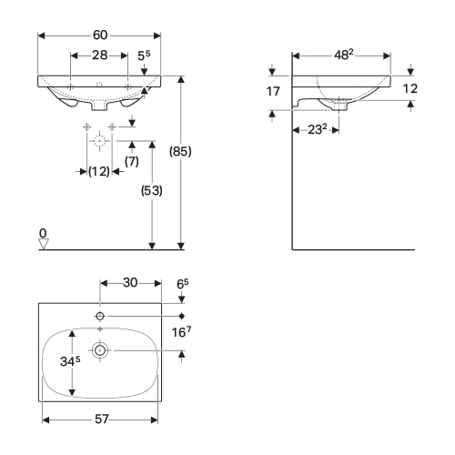 GEBERIT ACANTO LAVABO 600x482  500.620.01.2 3