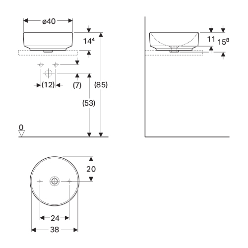 GEBERIT VARIFORM LAVABO OKRUGLI 40cm  500.768.01.2 2