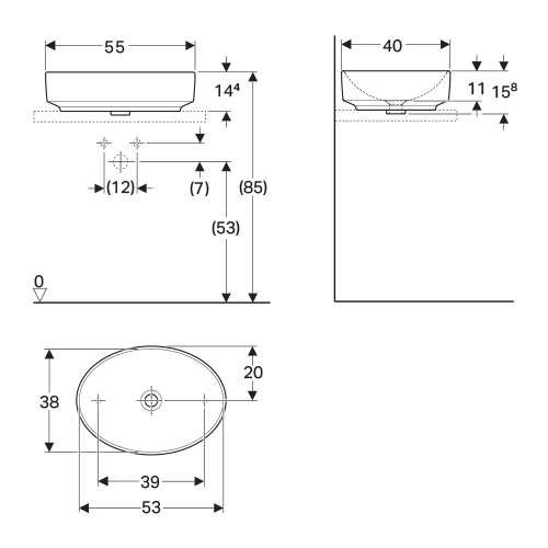 GEBERIT VARIFORM LAVABO OVALNI 55cm  500.771.01.2 2