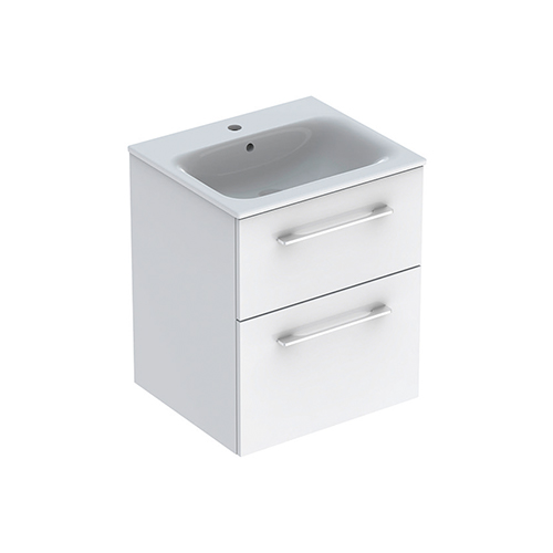 GEBERIT SELNOVA SQUARE LAVABO SA ORMARIĆEM, DVE FIOKE, BELI SJAJ, 55 cm  501.232.00.1 1