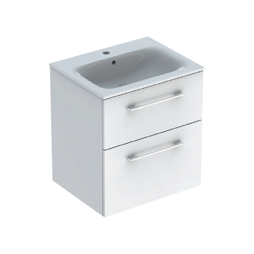 GEBERIT SELNOVA SQUARE LAVABO SA ORMARIĆEM, DVE FIOKE, BELI SJAJ, 60 cm  501.236.00.1 1