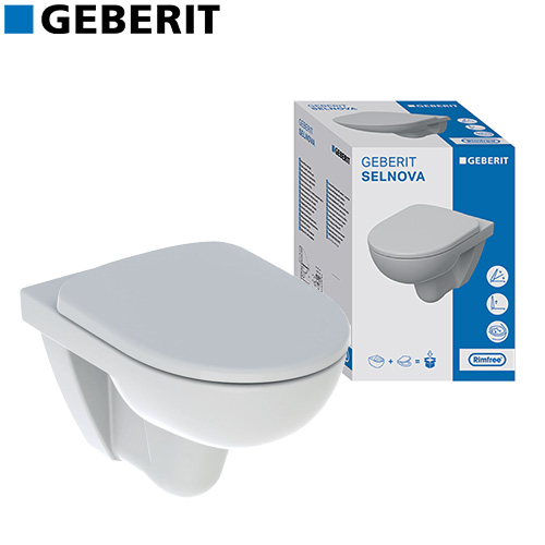 GEBERIT  SELNOVA SET WC ŠOLJA I WC DASKA RIMFREE  501.751.00.1 1