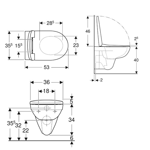 GEBERIT  SELNOVA SET WC ŠOLJA I WC DASKA RIMFREE  501.751.00.1 3