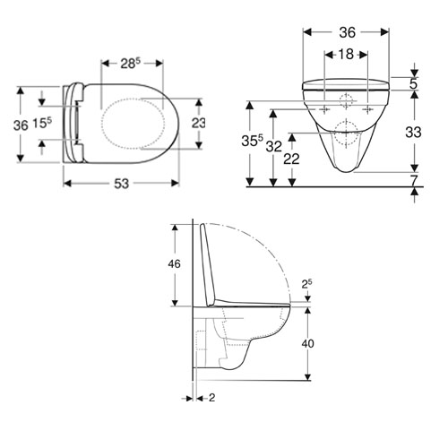 GEBERIT  SELNOVA SET WC ŠOLJA I WC DASKA RIMFREE  501.752.00.1 3