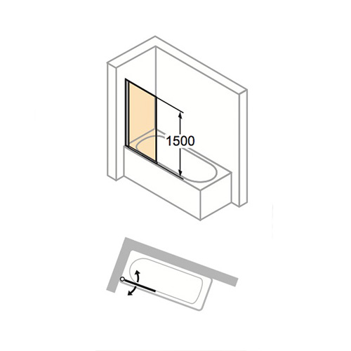 HUPPE 501 DESIGN PURE PARAVAN  75 ANTI-PLAQUE GLASS  512401.087.322  2