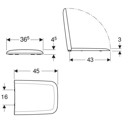 GEBERIT ICON SQUARE WC DASKA SOFTCLOSE  571910000 3